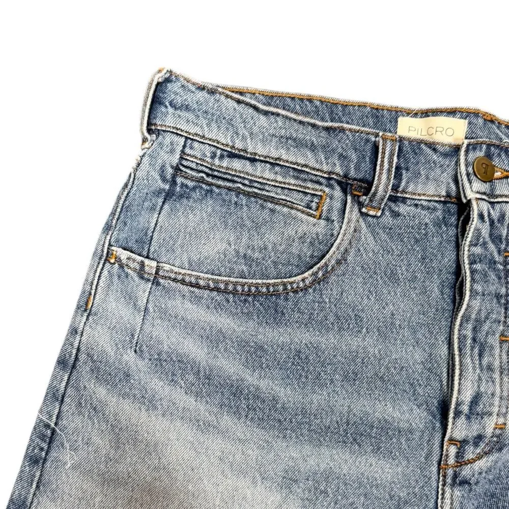 Anthropologie Pilcro Cutoff Denim Shorts 32 Light Wash Casual Summer Button Fly - Picture 4 of 7